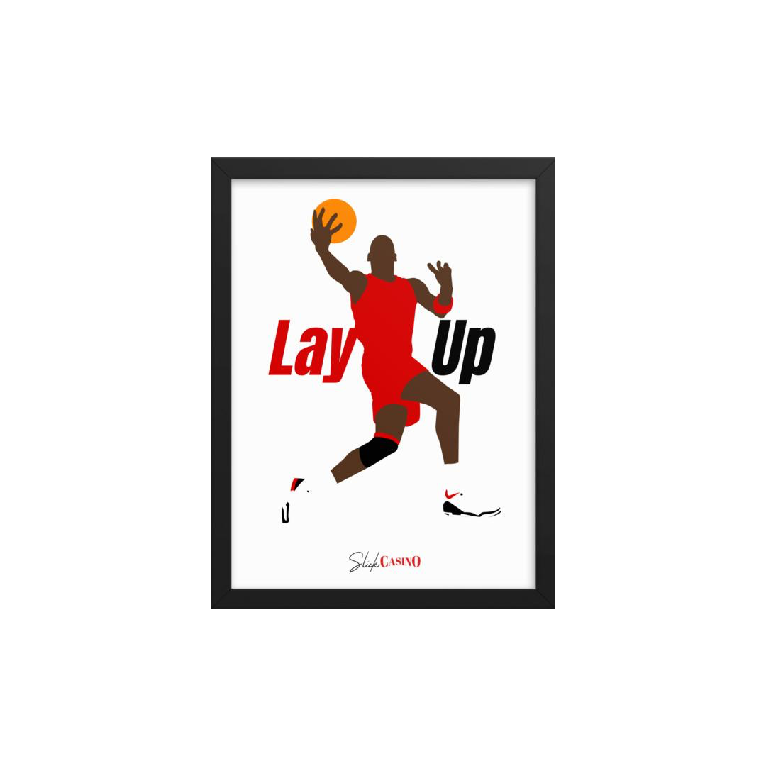 Jordan Lay Up Framed Poster - Slick Casino Shop Rapper Artist Merch