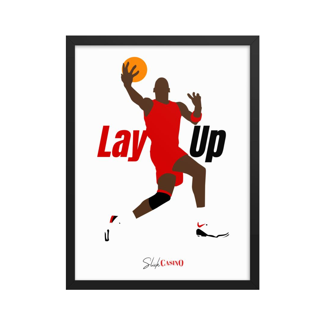 Jordan Lay Up Framed Poster - Slick Casino Shop Rapper Artist Merch