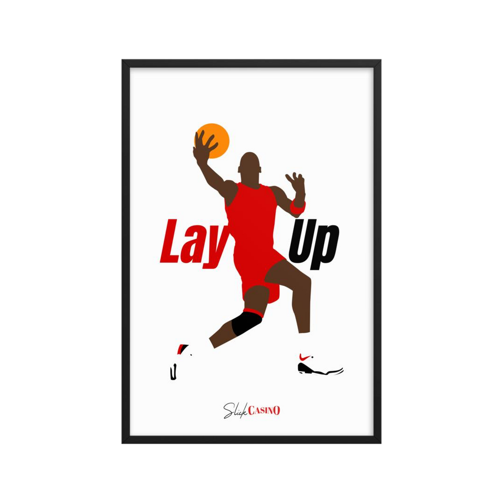 Jordan Lay Up Framed Poster - Slick Casino Shop Rapper Artist Merch